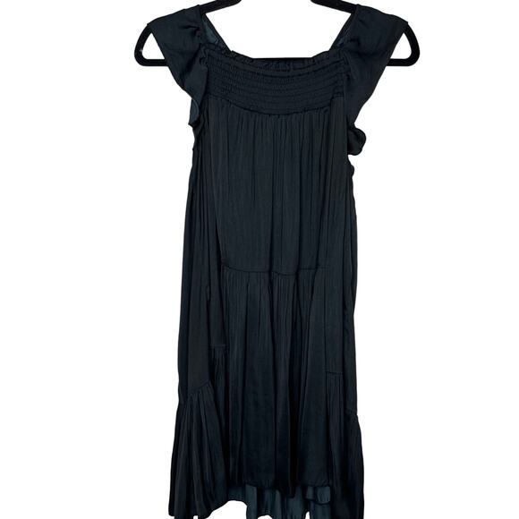 Free People Intimately Want Your Love Black Tie Back Tier Mini Dress Small - Picture 2 of 13